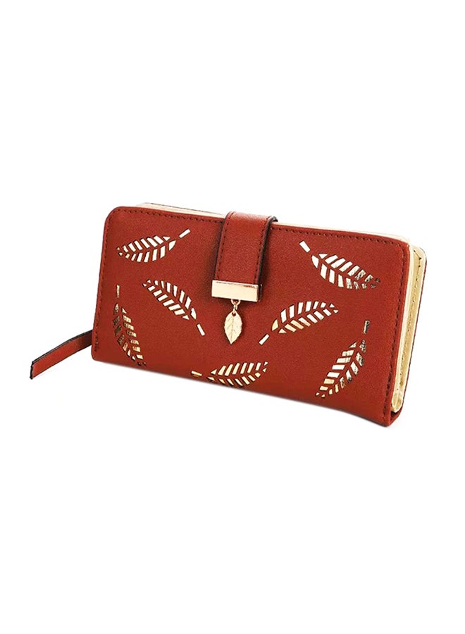 VILILY Sleek Lightweight Casual Wallet Brown/Gold - Image 1